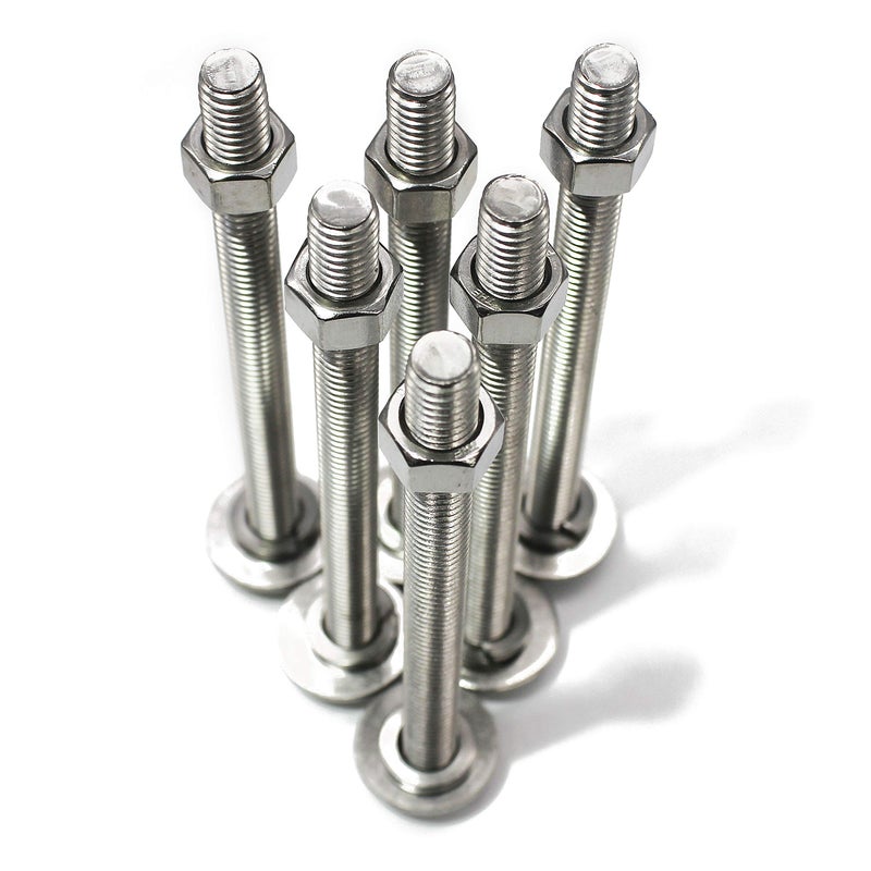 Fullerkreg (5 Sets) 5/16-18x4 Stainless Steel Hex Head Screws Bolts, Hex Machine Nuts, Fender Flat Washer& Split Lock Washers, 18-8 (304) S/S, Fully Threaded by Bolt Fullerkreg - Image 5